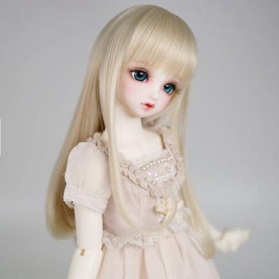 1/3 1/4 1/6 Bjd Wig Acssories for 60cm Doll Light Golden Long Hair with Bangs Dress Up Girl Diy Toys