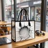 Cracked Print Tote Bag Stylish Casual Large Capacity Daily Commuter Shoulder Bag for Women