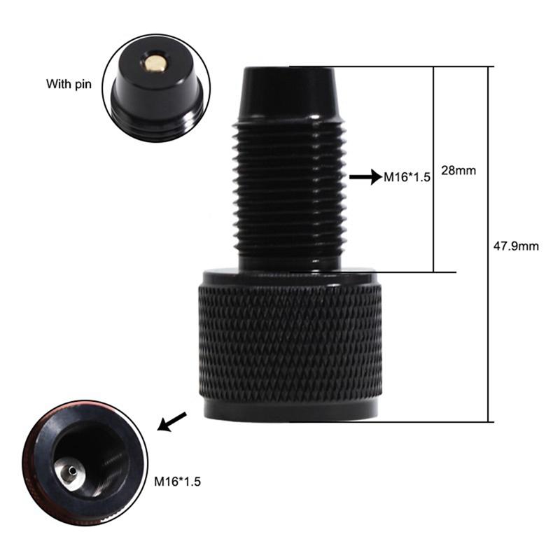 B-Est One Way Adapter M16x1.5 Threads CO2 Saver Adapter 88G 90G CO2 Saver Adapter Easy To Use Black