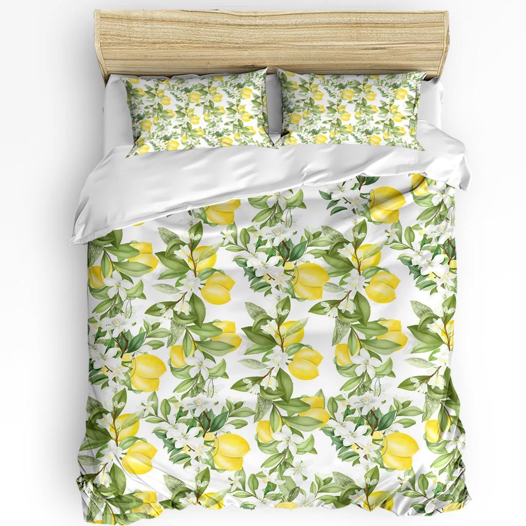 Summer Fruit Red Pomegranate Green Leaf Duvet Cover with Pillow Case Custom 3pcs Bedding Set Quilt Cover Double Bed Home Textile