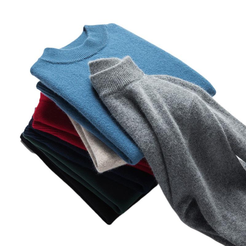 Men's Half-High Collar Thick Knit Sweater - Autumn/Winter Velvet Business Layer