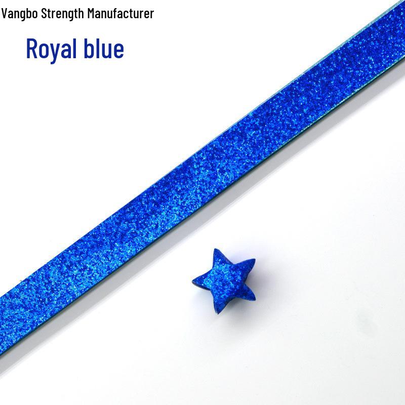 Silver Star Origami Paper Strips with Rhinestones Glitter - Pastel Colors for Lucky Five-Pointed Stars.