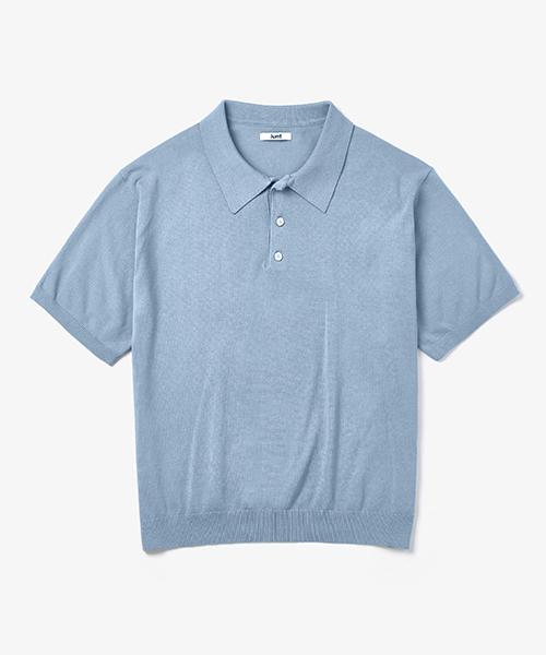 Rant Essential Short Sleeve Collared Knit Blue L/Free
