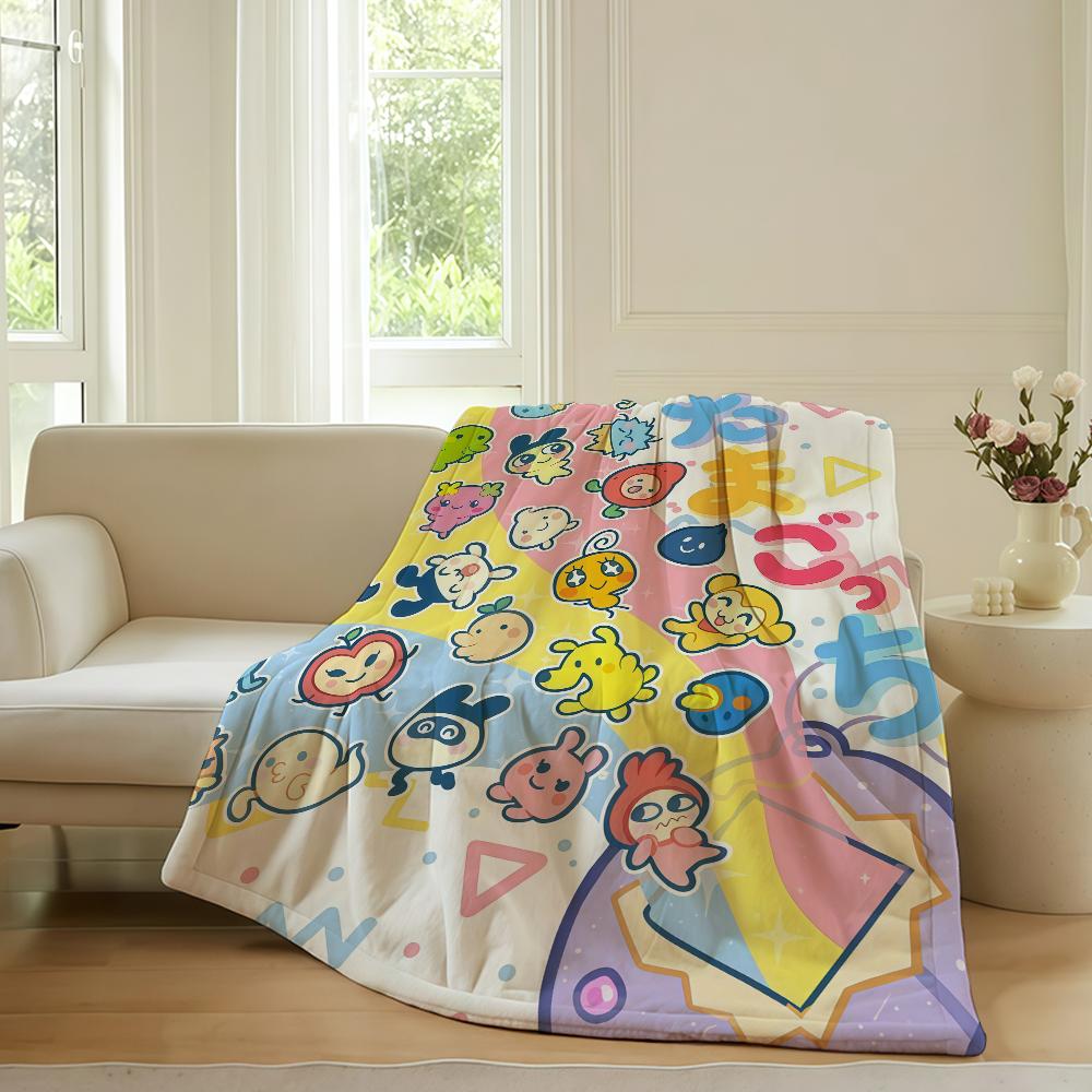 Cartoon cute T-TamaGotchiS Blanket For Sofa Office Bed Plane Travel Sleep Read Relax Camping Soft And Warm