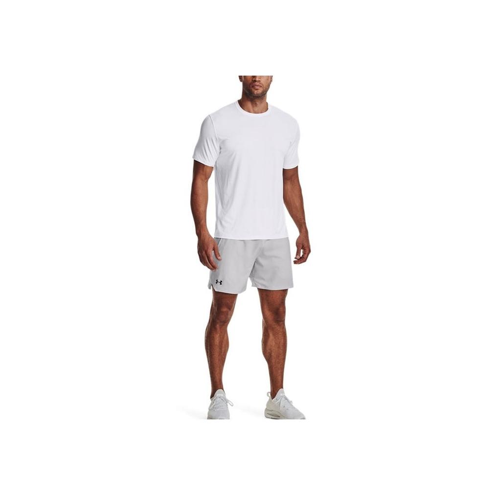 Under Armour Embroidered Logo Print Straight Leg Shorts With Elastic Waist Men Shorts Light-Grey 1373718-014