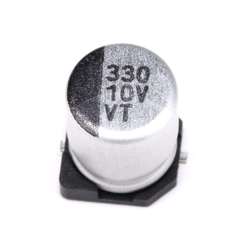 SMD Aluminum Electrolytic Capacitor 10V 330µF, Size 8x10.5mm