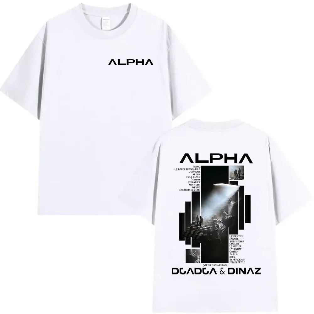 Rappare Alpha Djadja & Dinaz Album 2025 Grafiska T-shirts Herr Hip Hop Gotisk Kortärmad Tröja Streetwear Större Storlek Lös