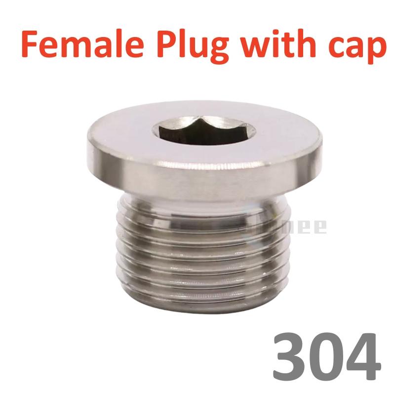 1/5/10pcs 1/8" 1/4" 3/8" 1/2" 3/4" 1" G1.2 BSP Male Countersunk Flange Hex Square End Plug Cap 304 Stainless Steel Pipe Fitting