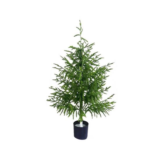 Umělý strom Norfolk Pine Real Touch Faux Zasazený vánoční stromek pro vstupní prostor, obývací pokoj, kancelář, byt, sváteční vnitřní venkovní dekorace