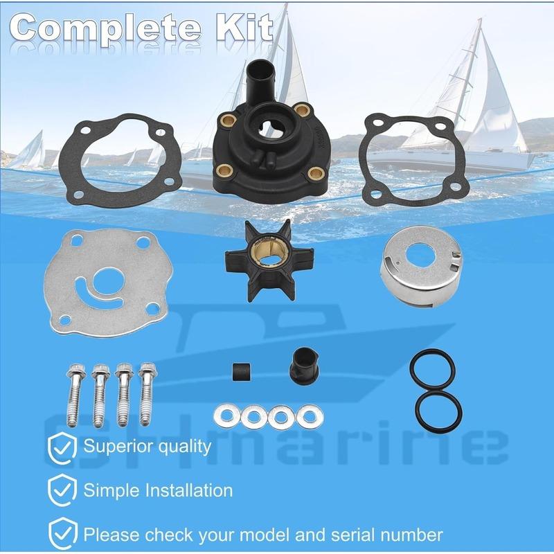 395270 Water Pump Impeller Kit for Johnson Evinrude 14 25 28 HP Outboard Engines Gearcase Repair 395271 18-3383 0389980 777809