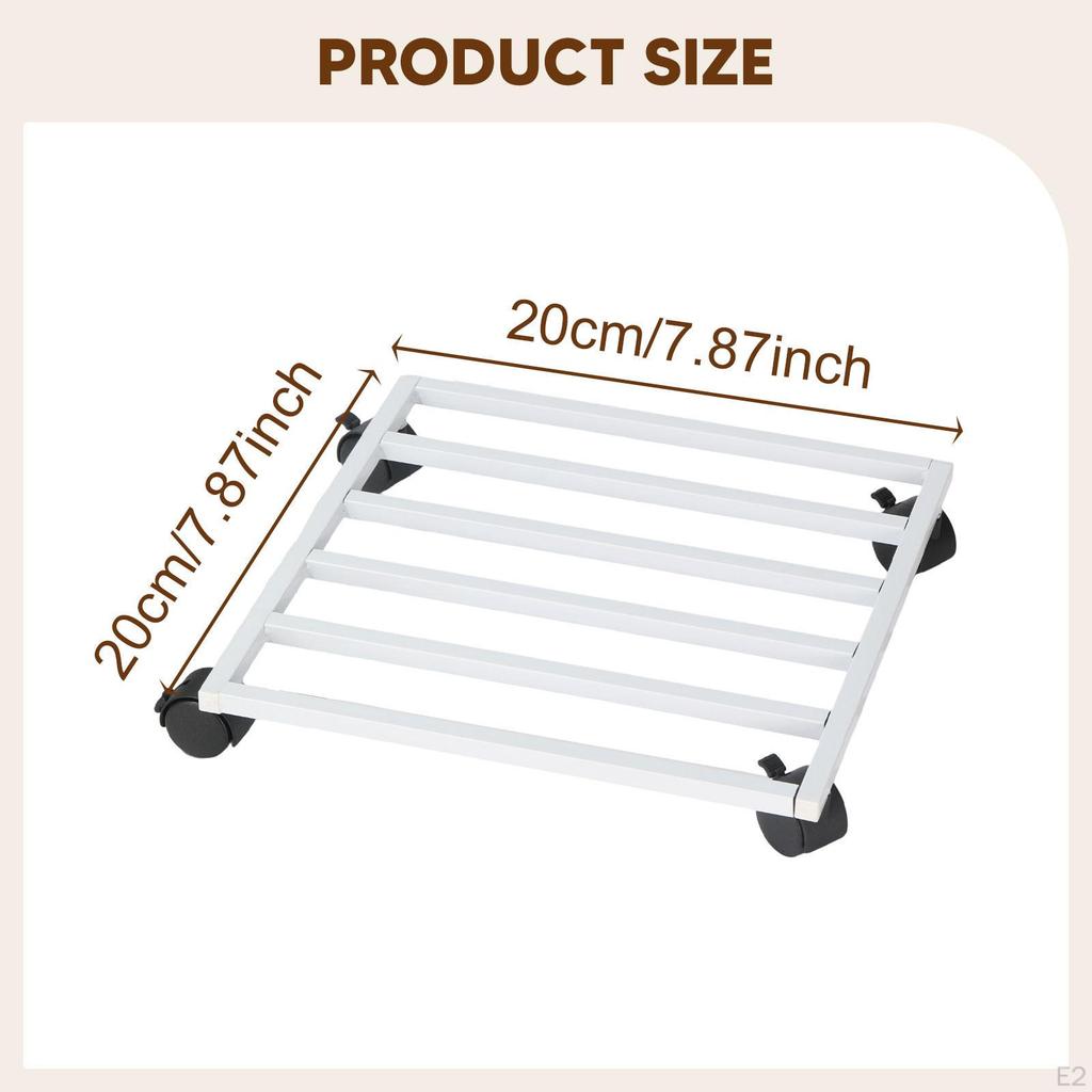 Flower Pot Stand with Casters Plants Rack Metal Tray Mover Plant Pots Roller Base for Office