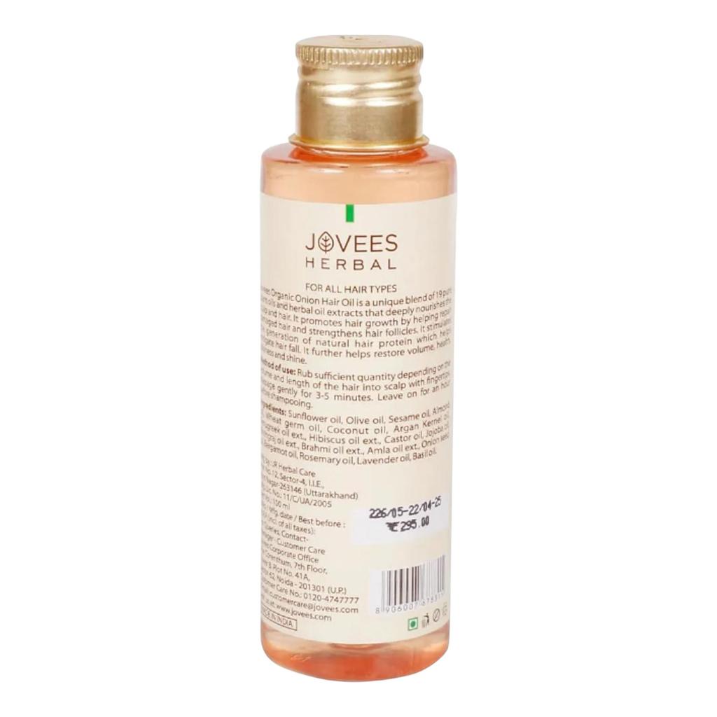 Jovees Herbal Organic Onion Hair Oil 100ML Pack Hair Fall Control Hair Growth Nourishing Oil