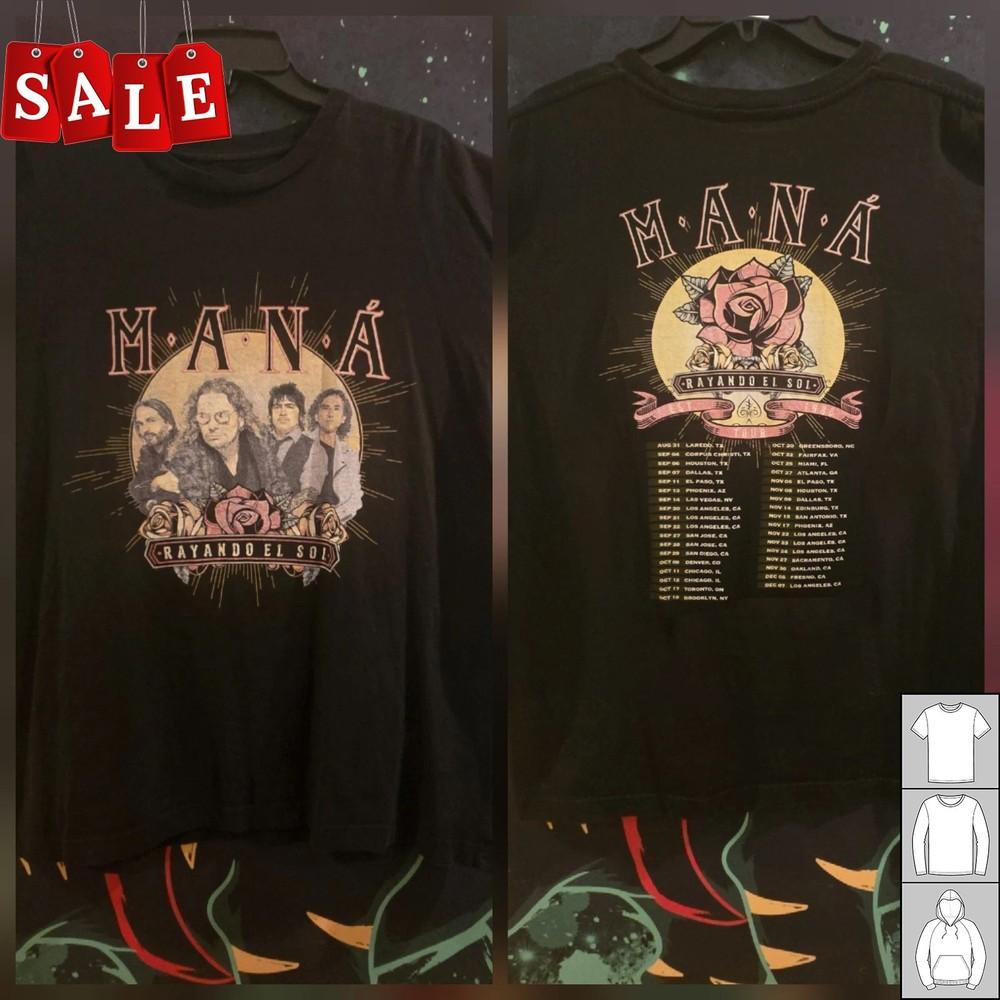 

Rare MANA Rayando El Sol 2019 Tour Gift For Fans Black All Size Shirt JJ384 Unisex T-Shirt XXXXL