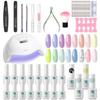 168W Nail Lamp Dryer Nail Gel Manicure Tool Set 20PCS Base Top Coat Gel Nail Polish Bright Color UV Gel Polish With Nail Art Tool