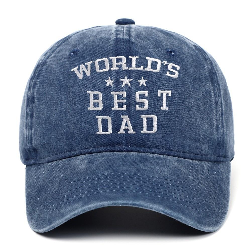 Washed Cotton World's Best Dad Caps Adjustable Baseball Cap Fashion Sport Visors Cap  Father's Gift