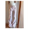 2024 Women's Pink High-Waisted Slimming Micro-Flared Fleece-Lined Casual Winter Pants