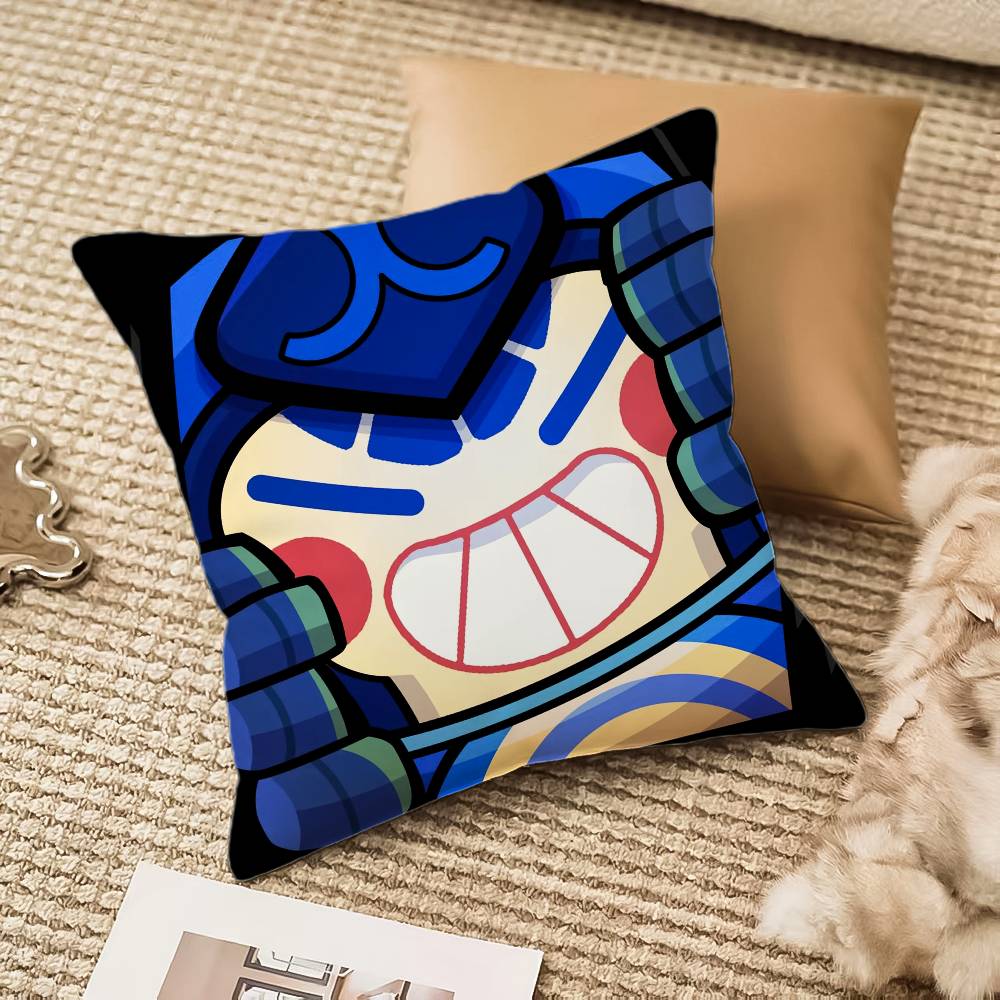 B-Brawl Anime S-Stars Pillow Case Anti-dustmite Pillowcase Invisible Zipper Silky Short Plush Sofa Cushion Cover