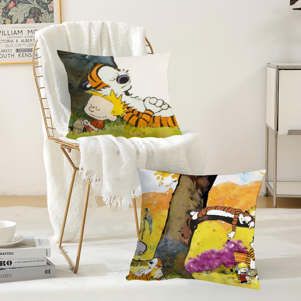 Fairy Tale Books CCalvin And HHobbes Pillow Case Suitable For Bedrooms Living Rooms Cars Home Decoration