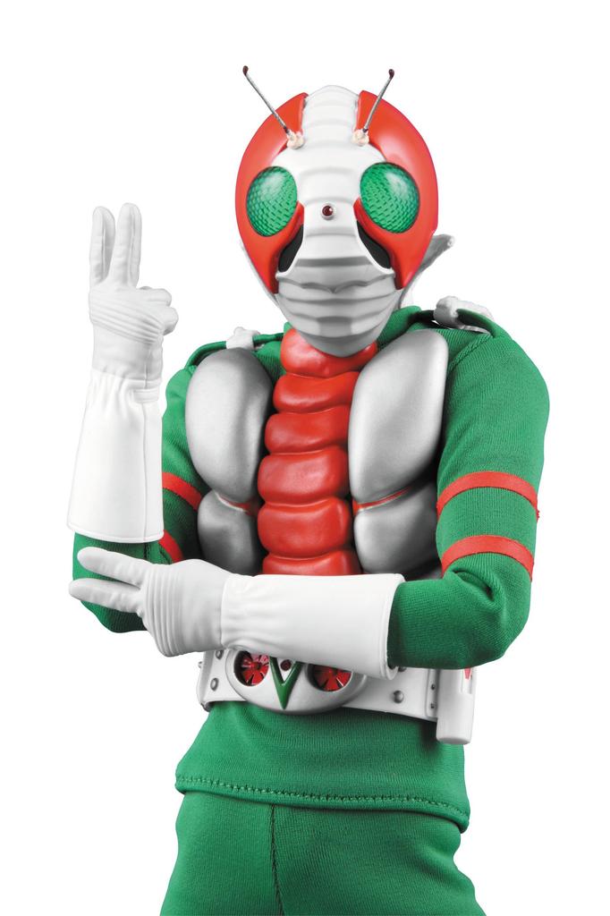 RAH Real Action Heroes DX Kamen Rider V3 Erneuerte Version Maßstab ABS Bemalte Bewegliche Figur 1/6 & ATBC-PVC