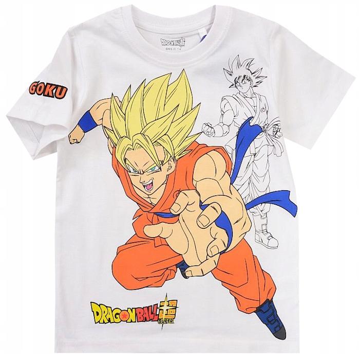 Dragon ball bluzka t-shirt chłopięcy bawełna biały 134 d019p