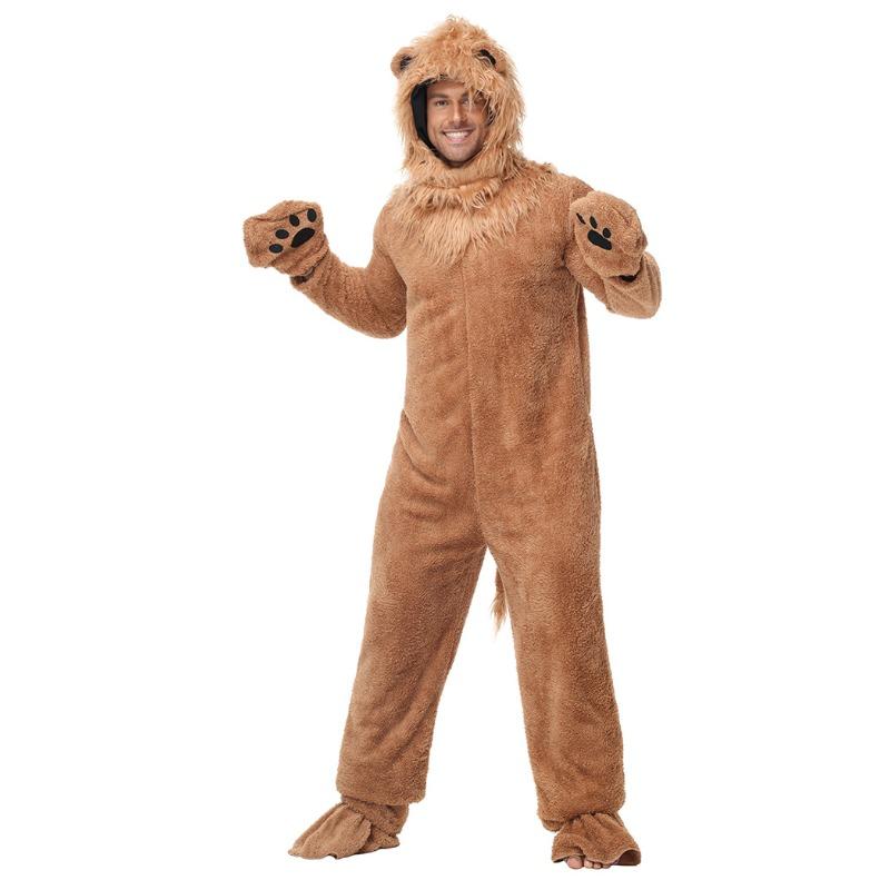 Adult Men Women Animal Lion Jumpsuit Halloween Cosplay Costumes Kindergarten Stage Performance Role Play Outfit