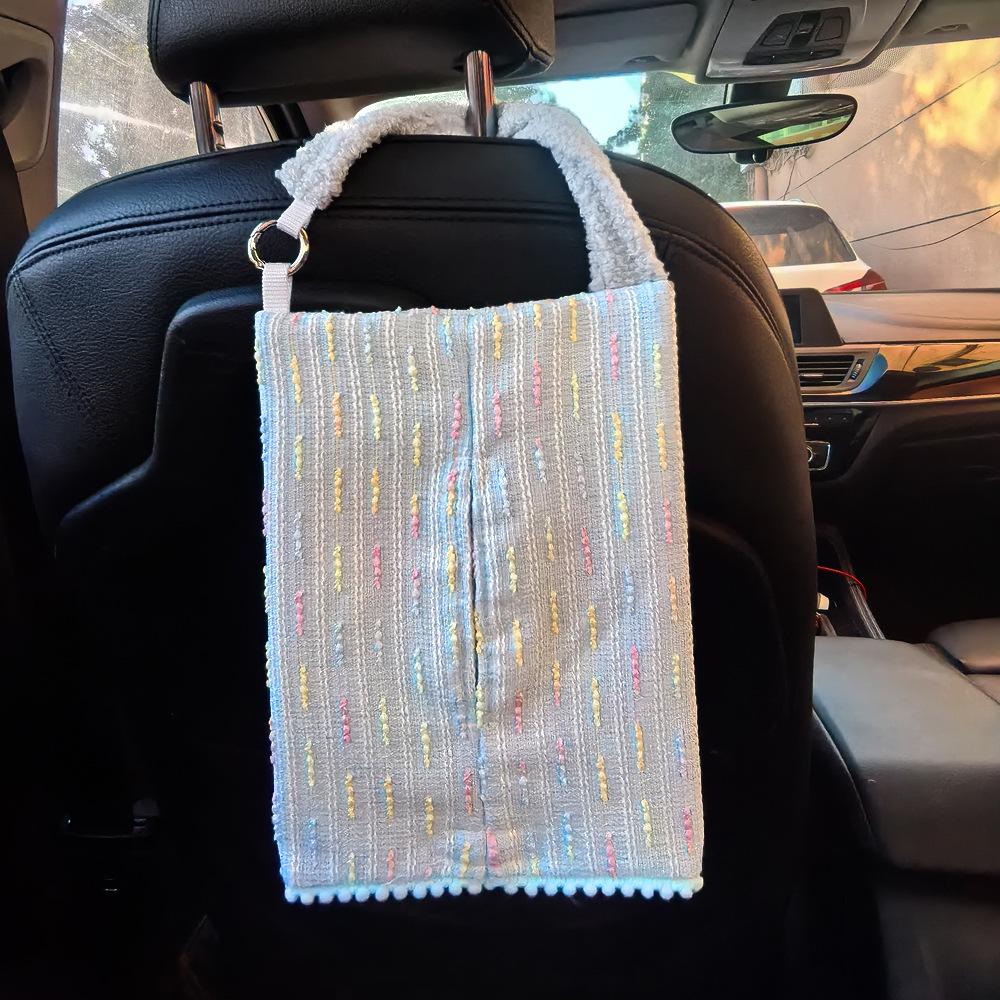 Adjustable French-Style Fabric Car Tissue Box Holder