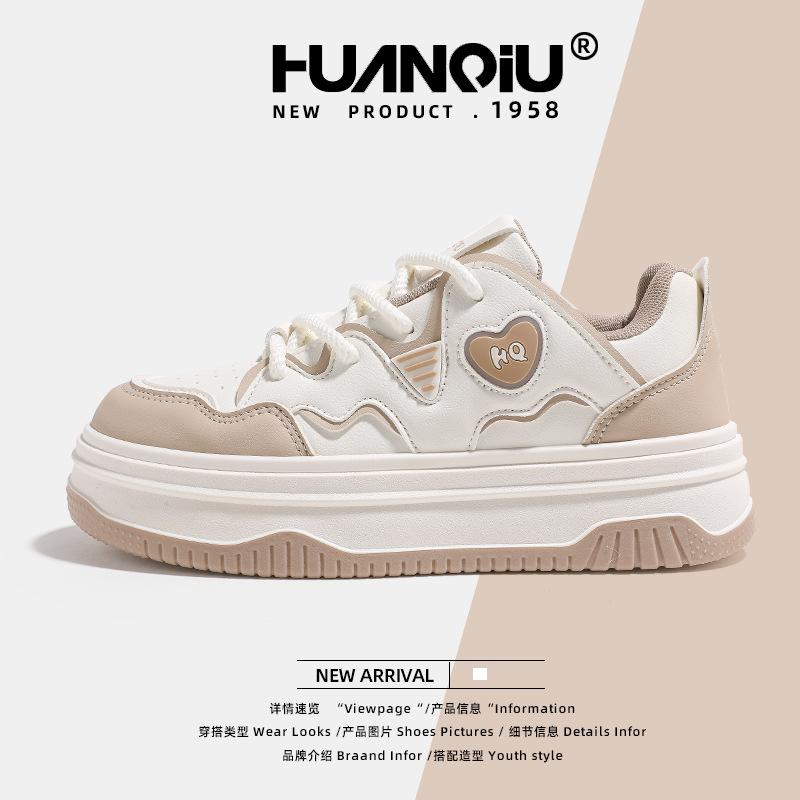 Global Women's Shoes Thick Baseplate Shoes Women's KMXFX80183 New Summer Versatile Casual White Shoes Shoes Women