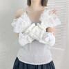 Knitted Wrist Sleeves Fingerless Anime Gloves Goth Elbow Mittens  Harajuku Style