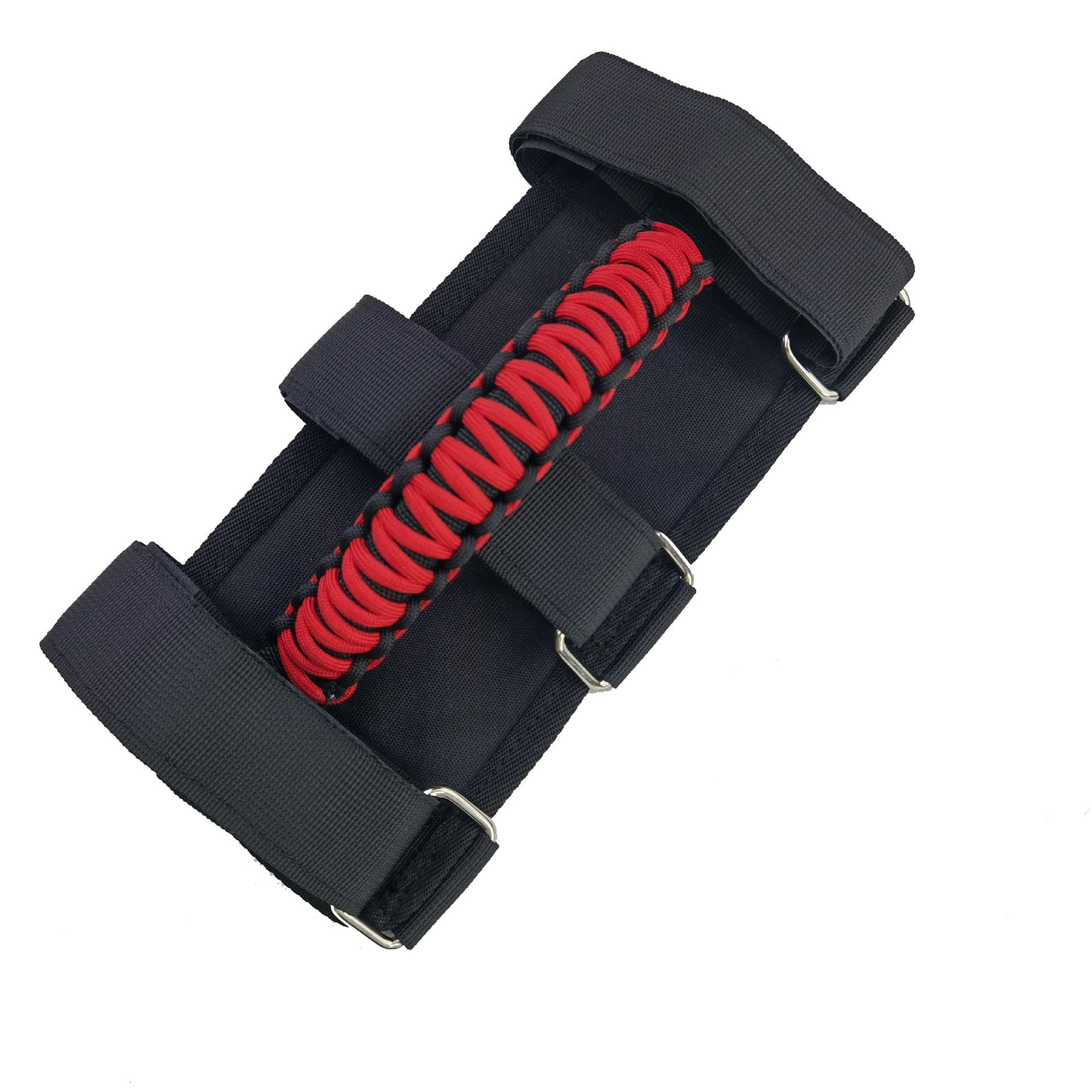 

Ручки для защитного бруса с металлической пряжкой и паракордовой ручкой для Jeep Wrangler YJ TJ JK JL Sports Sahara Freedom Rubicon X и Unlimited красный