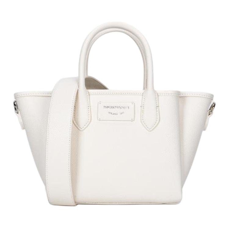 Emporio Armani Fashion Versatile Commuter Tote Bag PU Synthetic Leather Handbag Women tote bags Off-White EW002328-AF17799-M0211