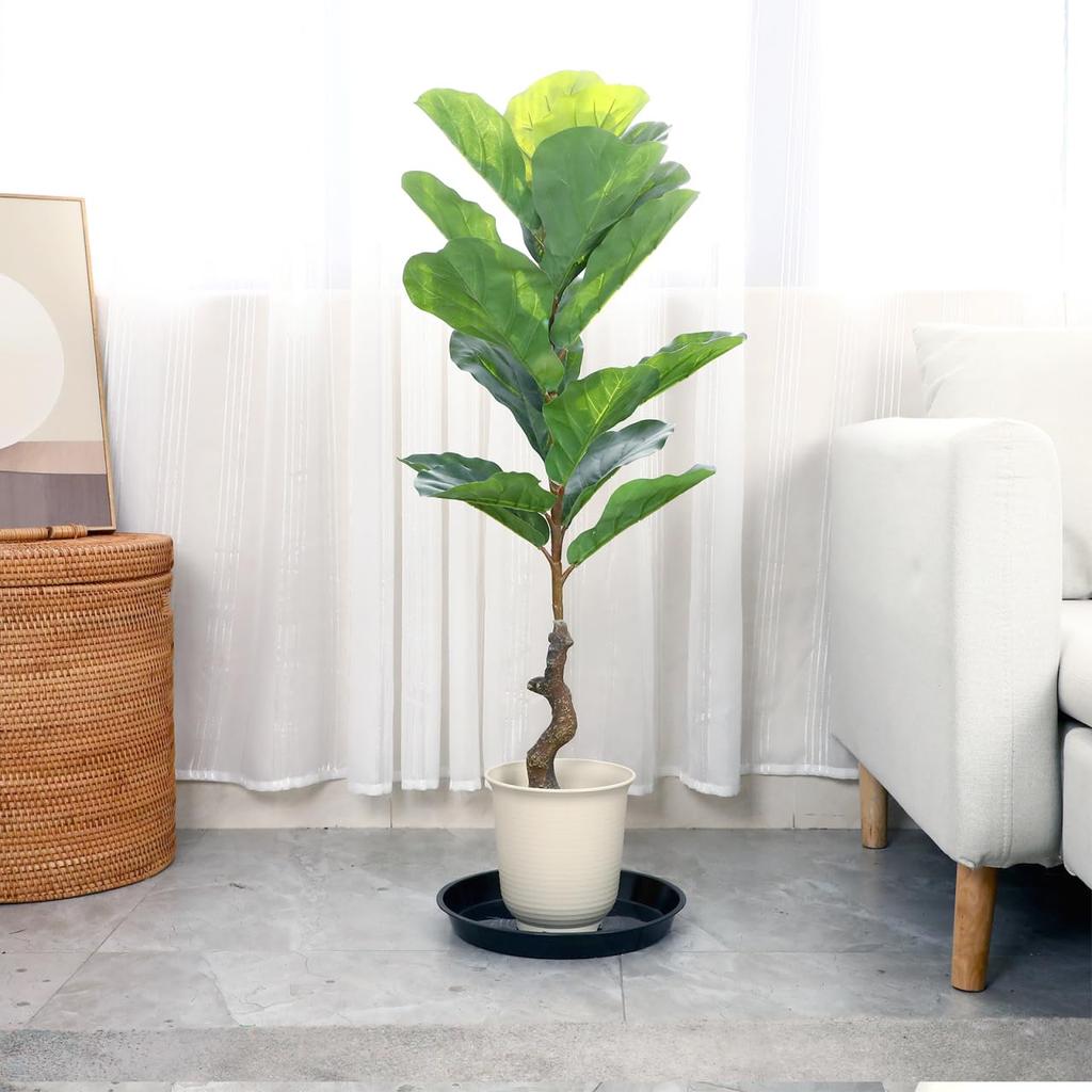 OUNONA Pot Flower Pot Planter Plastic Outer Diameter Shallow Interior Pack of 10 Saucer, Saucer, Saucer, Tray, Plate, 30cm, Plate, Decoration, Black,