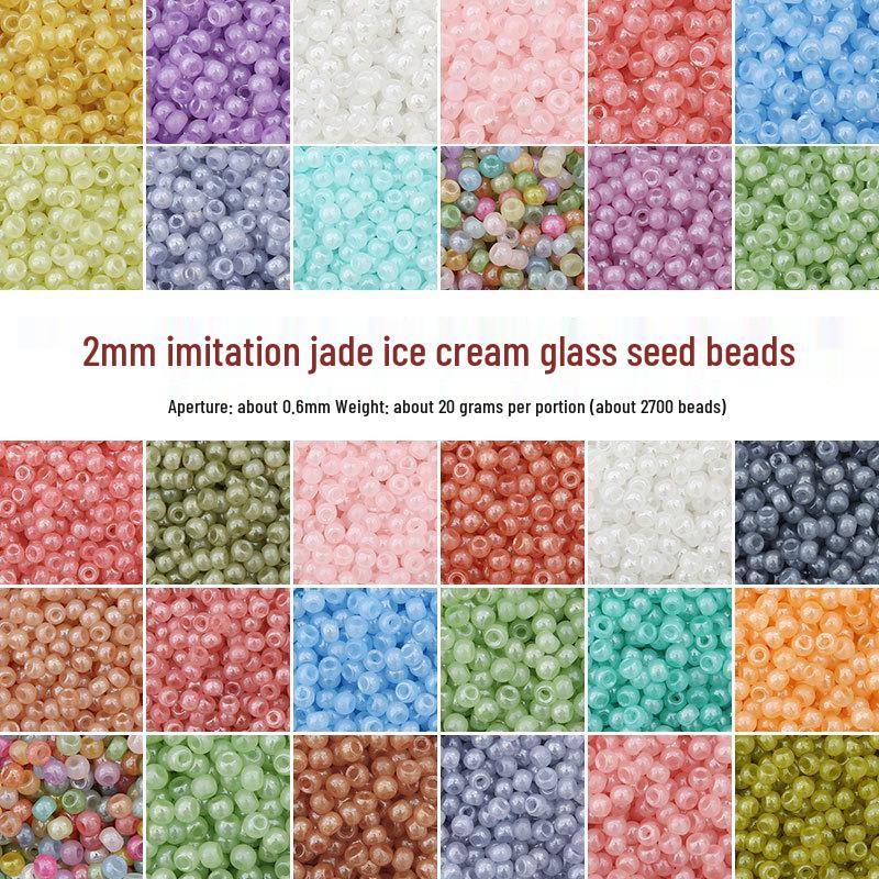 

Handmade Imitation Jade Cream Millet Beads for DIY Bracelets, Necklaces, Hairpins, and Tassels