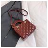 Solid color new version retro simple diamond embroidery thread casual shoulder crossbody portable small square bag woman