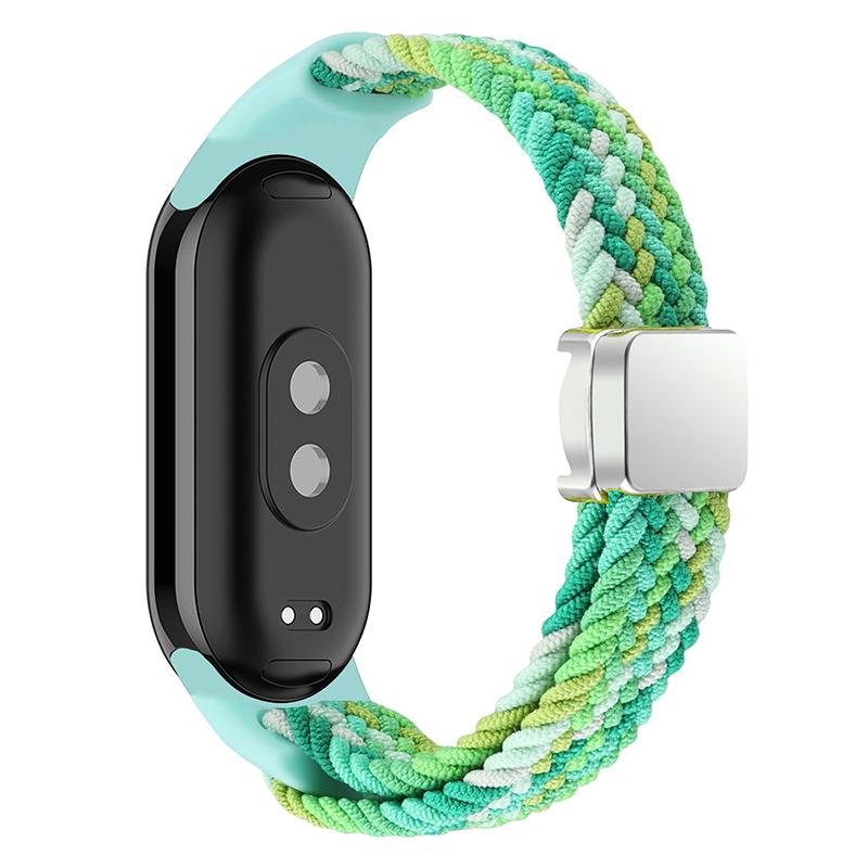 

Magnetic Braided Nylon Strap for Xiaomi Smart Band 9 NFC/9/8 NFC/8 Replacement Watch Band Dazzle Green