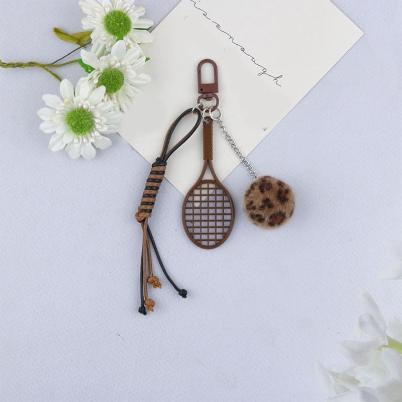 Creative Plush Bag Pendant Ball Racket Bag Charm Keychain Accessory for Fashionable Adults and Sports Enthusiasts