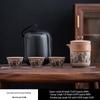 Baizi'en Landscape Lotus Coarse Pottery Portable Travel Tea Set