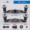HEIGHTEN 85/95mm Reel Handle, 1.5K Carbon Cloth, for Shimano, Daiwa, and Abu Baitcasting Reels, Pillar Series (Black & Gunmetal, V2.0-85mm) (996)