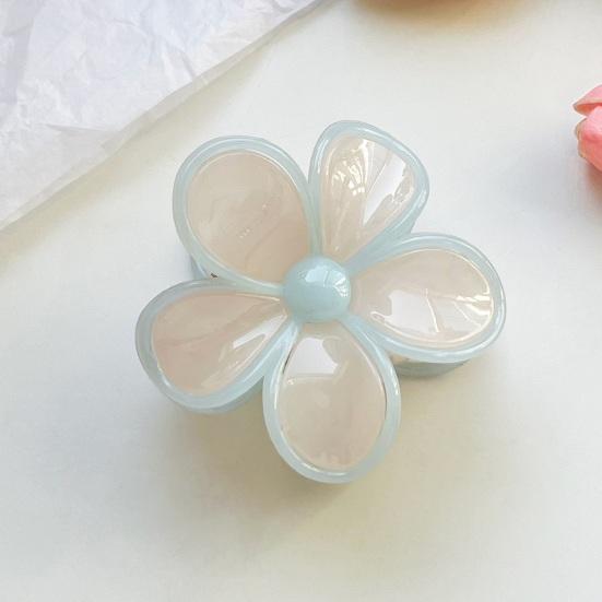 Hair Claw Flower Shape Stable Grip Glossy Shark Hair Clip Half-Tied Hair Ponytail Updo Hair Claw Hair Accessories