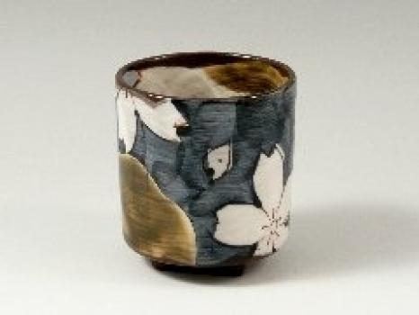 Arita Ware Kikusho Kiln Oribe Nozakura Group Teacup 20805 (couple Teacup)