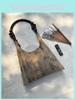 New Chinese Style Water Ripple Bamboo Leaf Print Zen Style Vintage High-quality Single-shoulder Handheld Cloth Bag