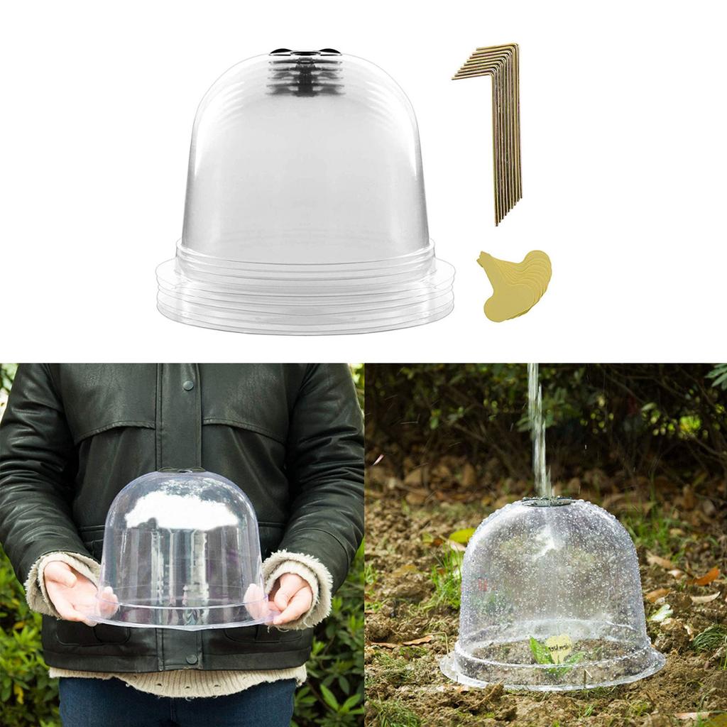 6Pcs Garden Plant Cloche Plant Dome Bell Cover Reusable Plastic Mini Greenhouse for Warming Garden Soil Plant Protect