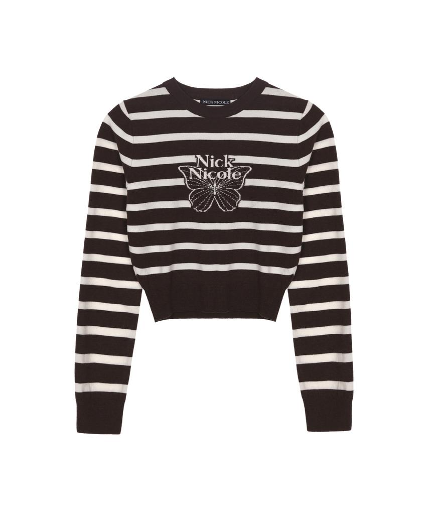 Nigaennikol Mini Butterfly Signature Stripe Knit_Brown