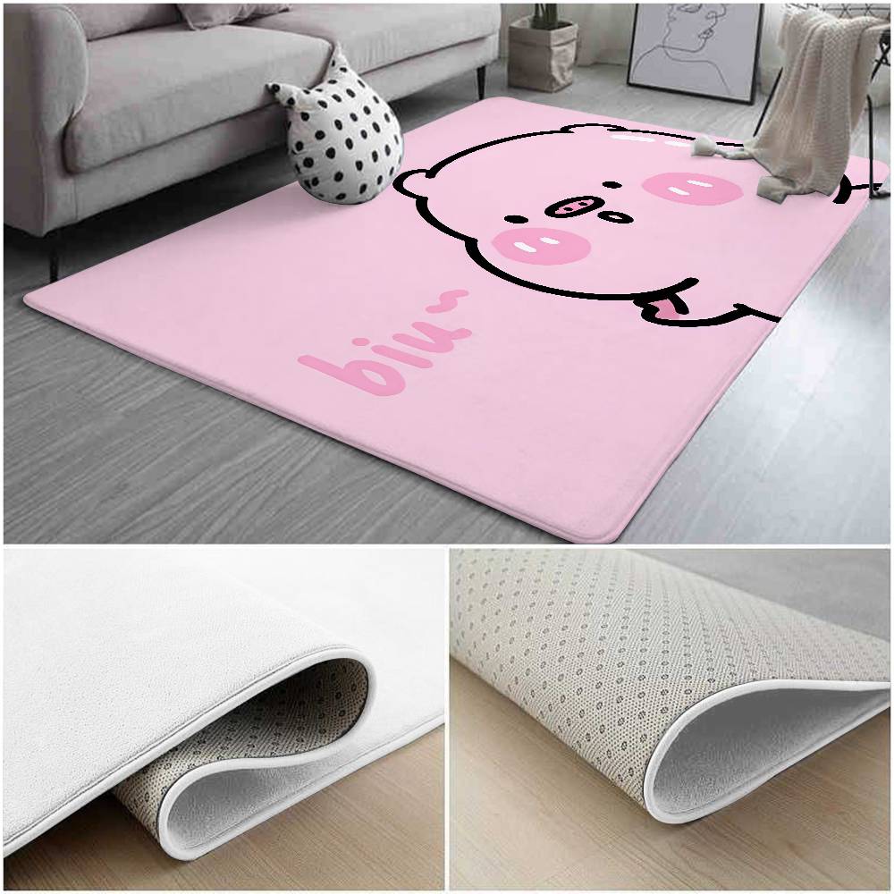 Cartoon Pink Cute Rabbit Bear Dog Floor Mats Home Laundry Rug Carpet For Living Room Decor Lounge Area Antislip Foot Mat Doormat