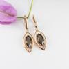 Natural Smoky Quartz Clasp Earrings MQ 14*7mm 925 Sterling Silver Rose Gold Fine Jewelry for Women Birthday Chrismas Gift