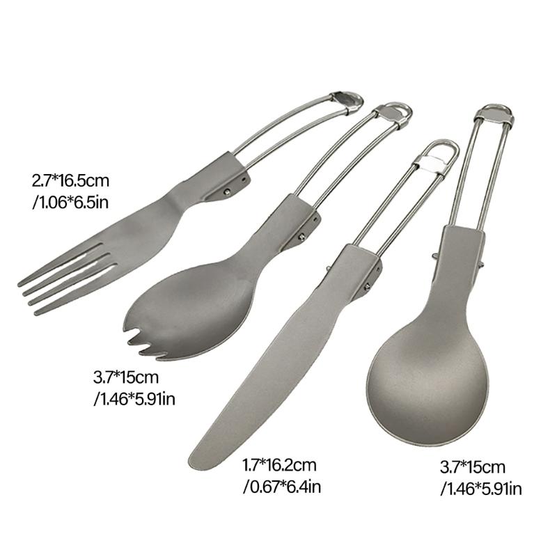 Folding Fork Spork Spoon Flatware, Easy to Clean Spork Fork Outdoor Camping Cutlery Suitable for Home, Offices, School