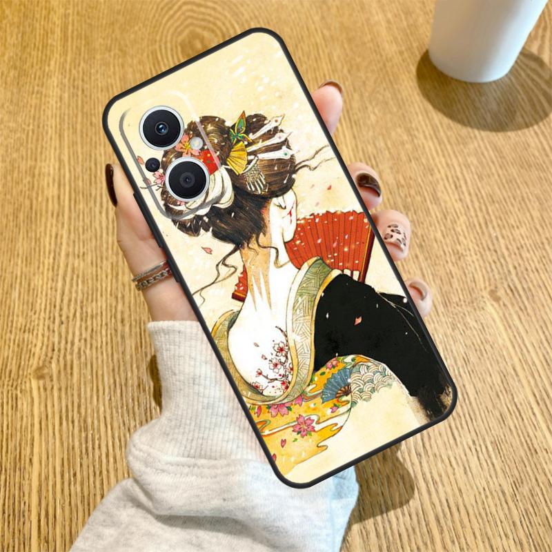 Japanese Geisha Funda For OPPO Reno 7 8 Lite 14 F 13F 12F 11F 13 12 11 10 Pro OPPO Find X9 X8 X6 X5 Pro Case