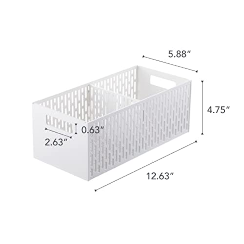 Yamazaki Vegetable Storage Tower, White, Approx. W15.3 x D32 x H12.2cm, Stackable, with Sliding Drawers, Root Vegetable Storage, Vegetable Compartment