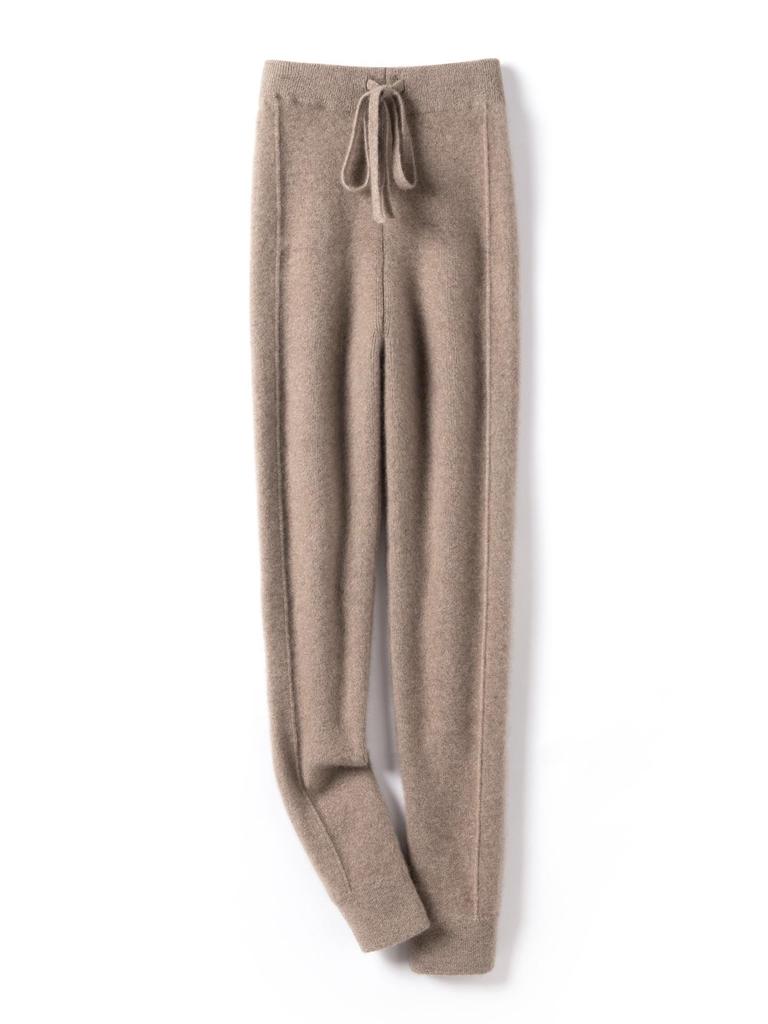 High-Waisted Cashmere Knit Leggings: Soft, Ribbed, Tummy Control, Warm, Slimming, for Autumn and Winter