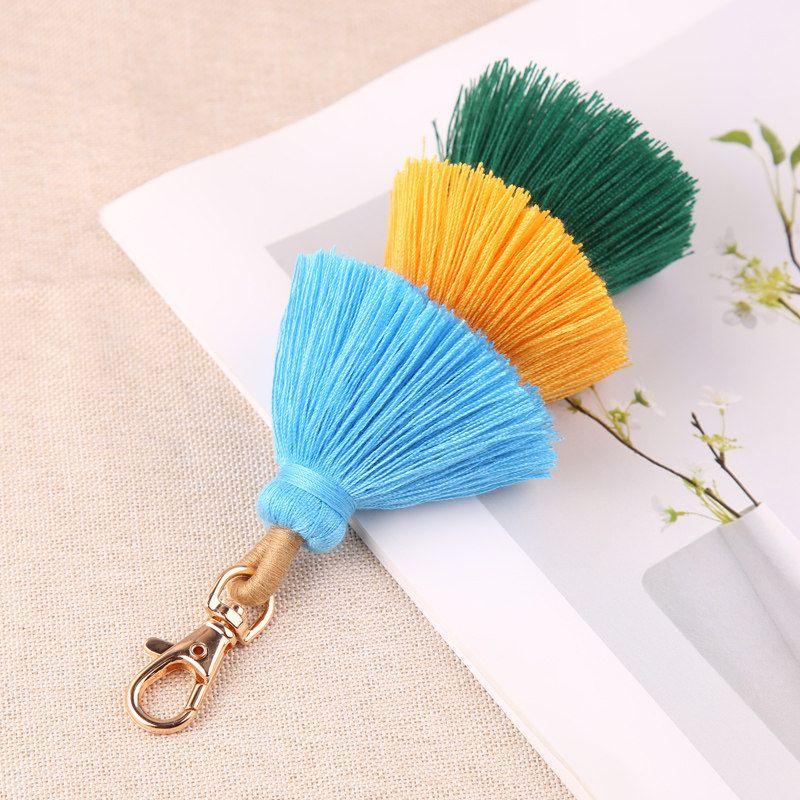 

Three-Layer Cotton Tassel Pendant Bag Ornaments Ethnic Style Fashion Keychain Bohemia 3-Layer Tassel Pendant Type a