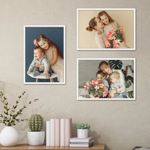GIFT GARDEN Photo Frames, A3 Size, Lightweight, Wall-Mounted, White, Set of 3